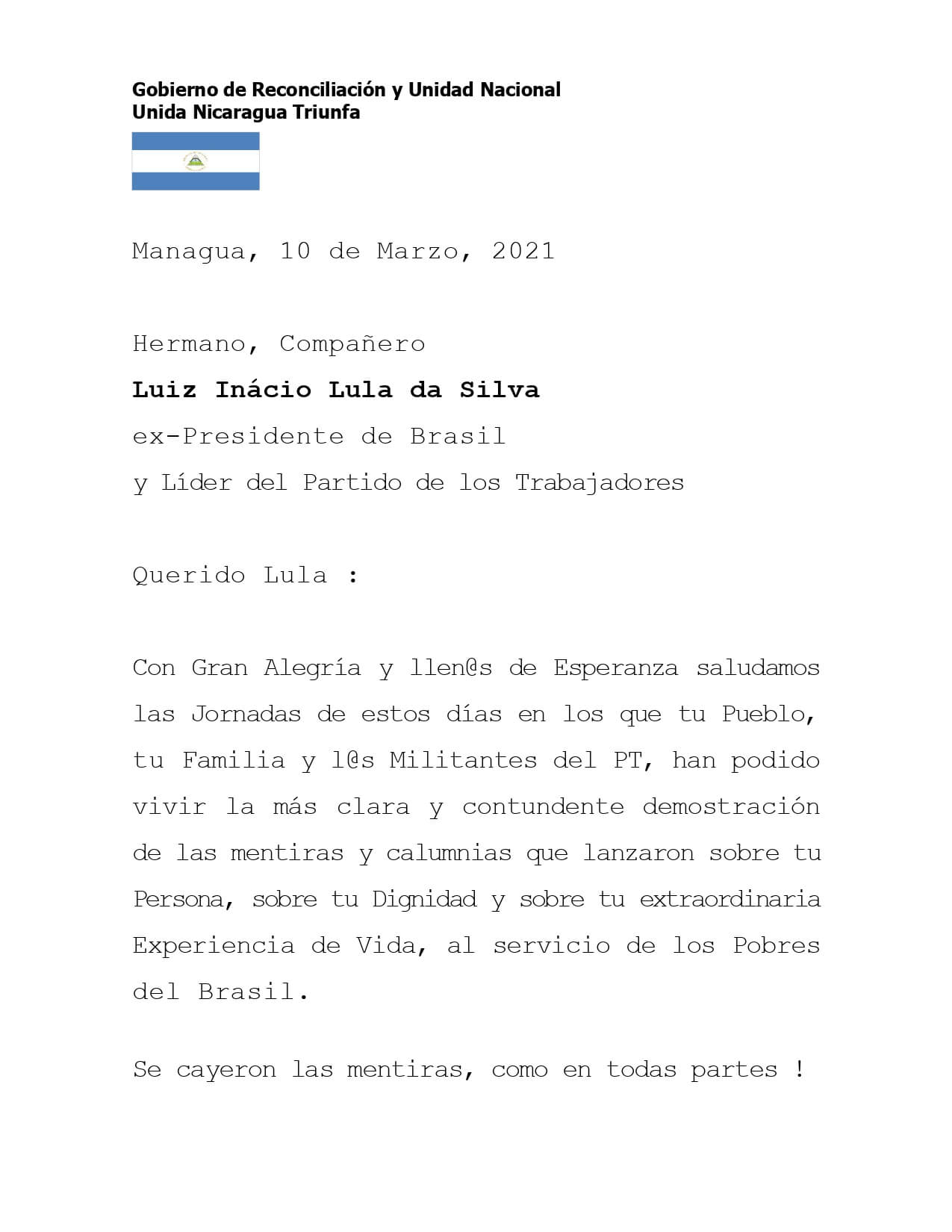 mensaje-nicaragua-lula-da-silva